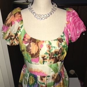 Suzi Chin For Maggy Boutique Silk Fit/Flare Dress